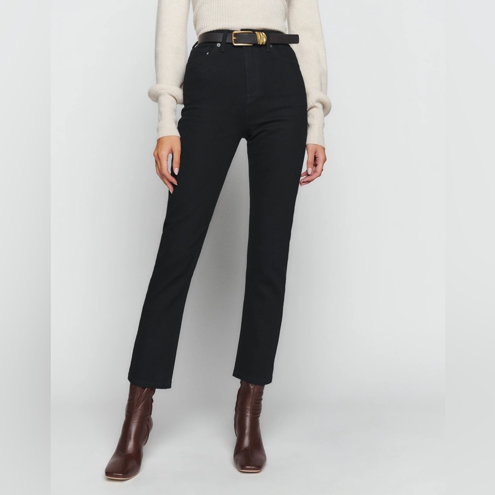 Reformation Liza Ultra High Rise Slim Straight Cropped Jeans